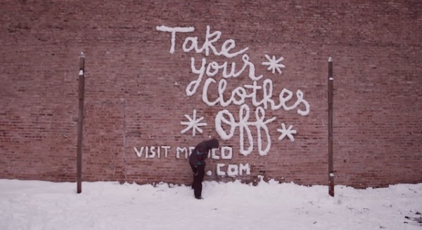 Graffiti con nieve